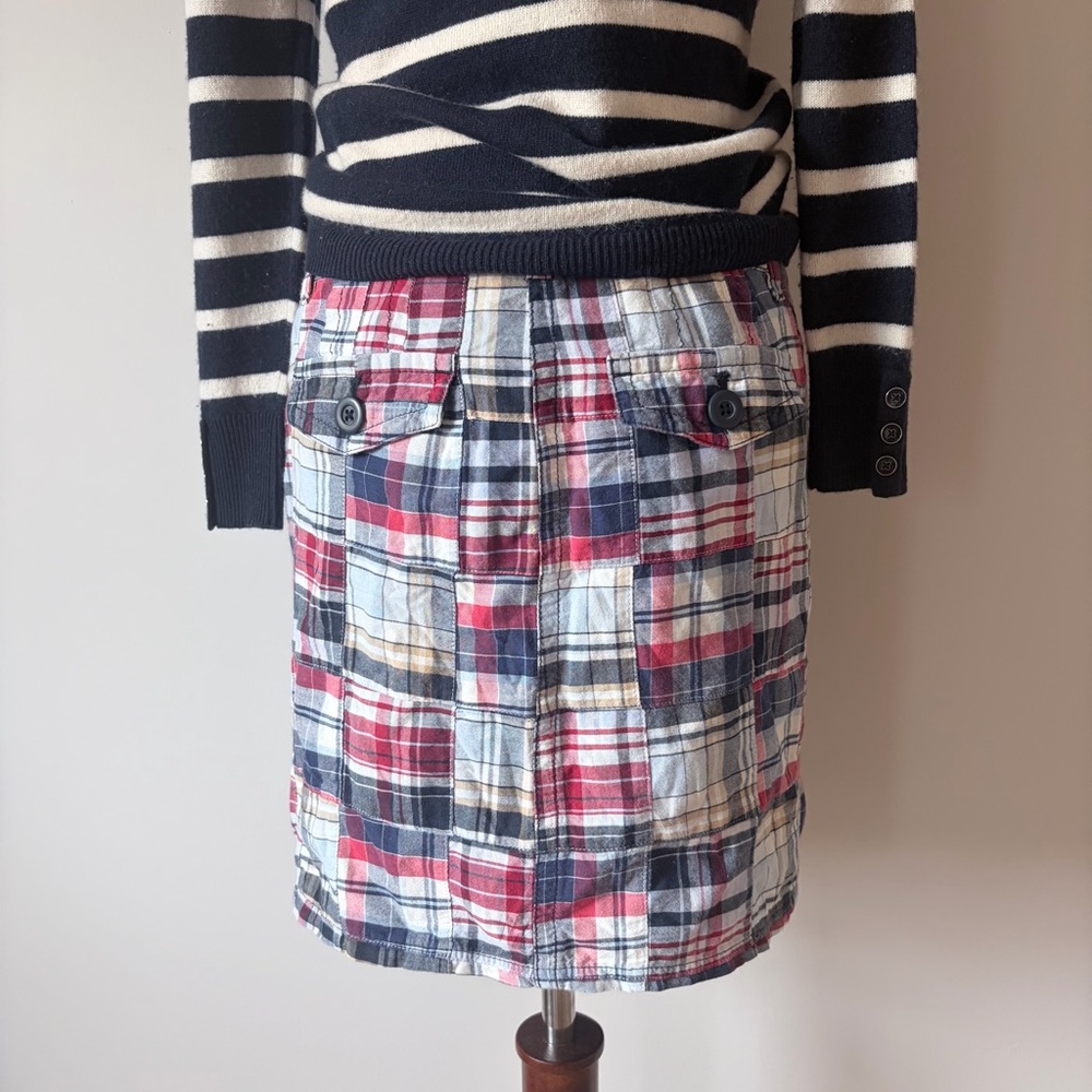 Vintage Madras Patchwork Mini Skirt - Picture 3 of 5